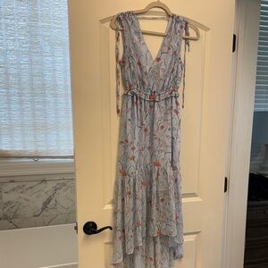 Banana Republic Light Blue Floral High-Low Maxi Dress